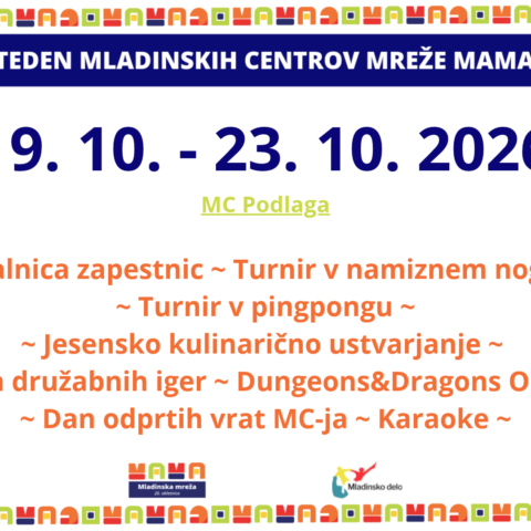 Teden MLADINSKIH CENTROV Mreže MaMa
